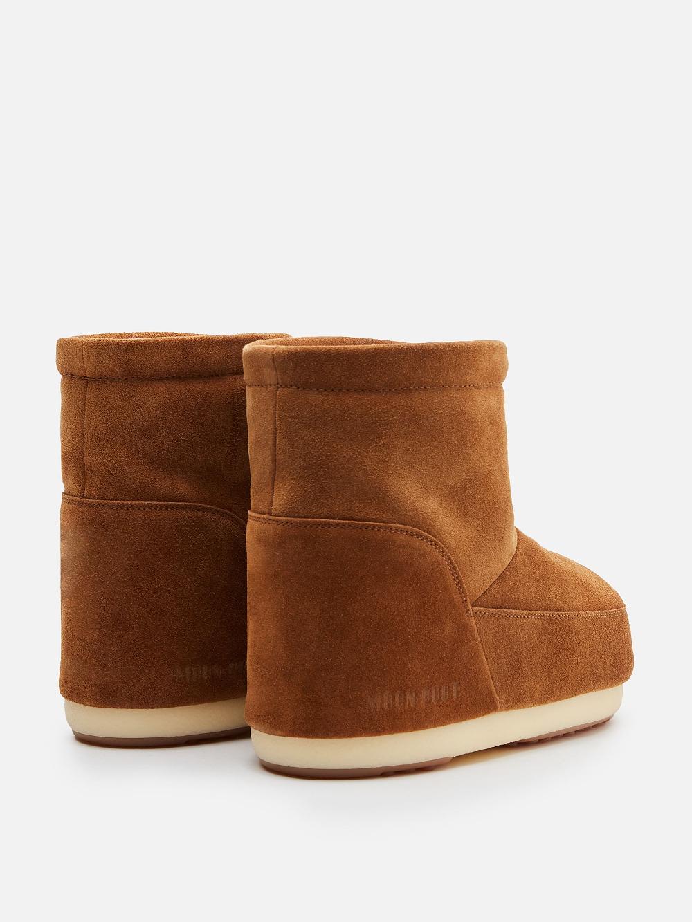 Moon Boot ICON LOW MARRONE IN PELLE SCAMOSCIATA SENZA LACCI In Linea