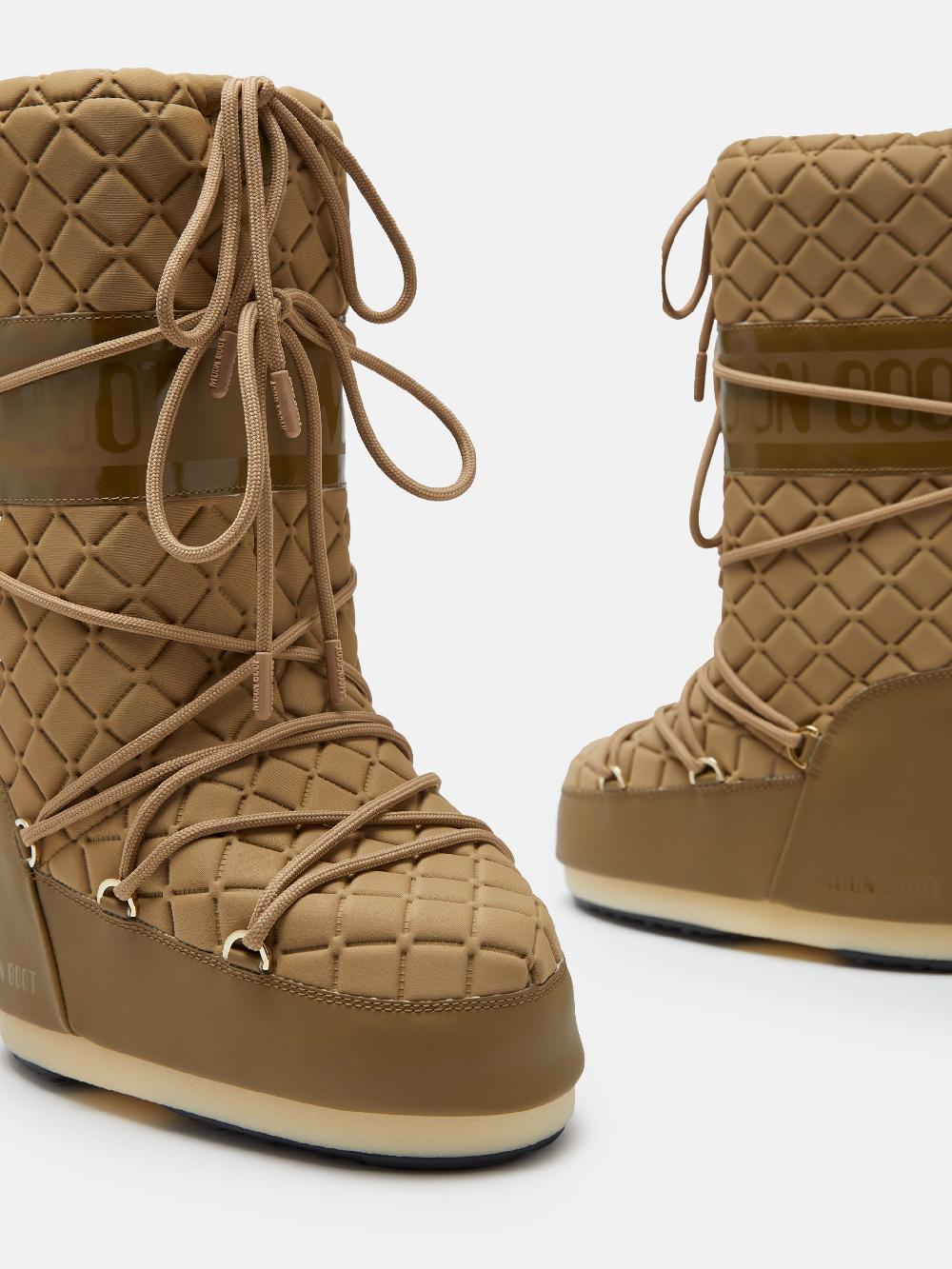 Moon Boot ICON QUILT MARRONE CHIARO Qualità
