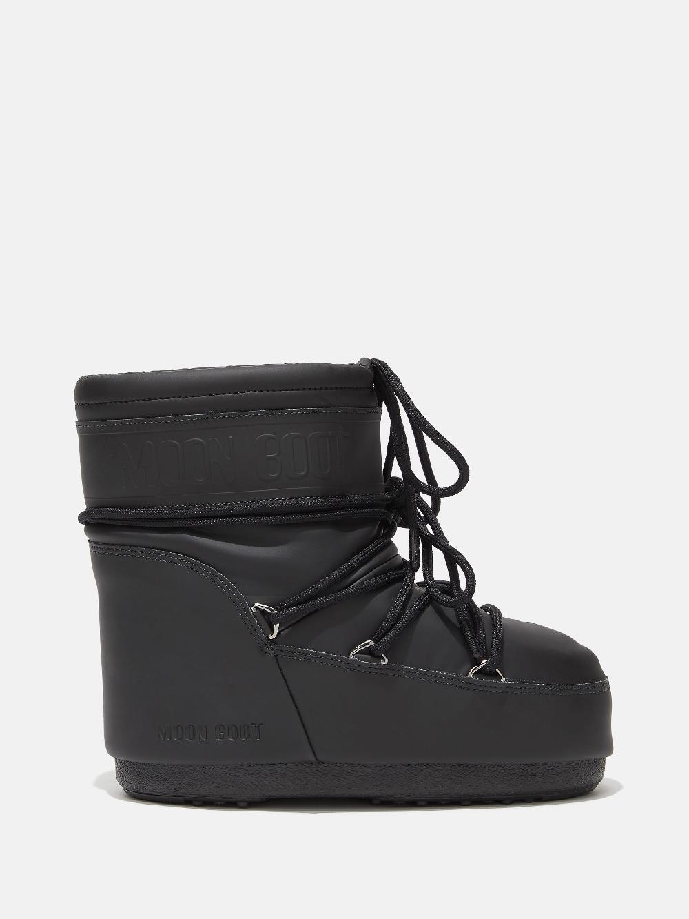 Moon Boot ICON LOW NERO IN GOMMA Spedizione Gratuita