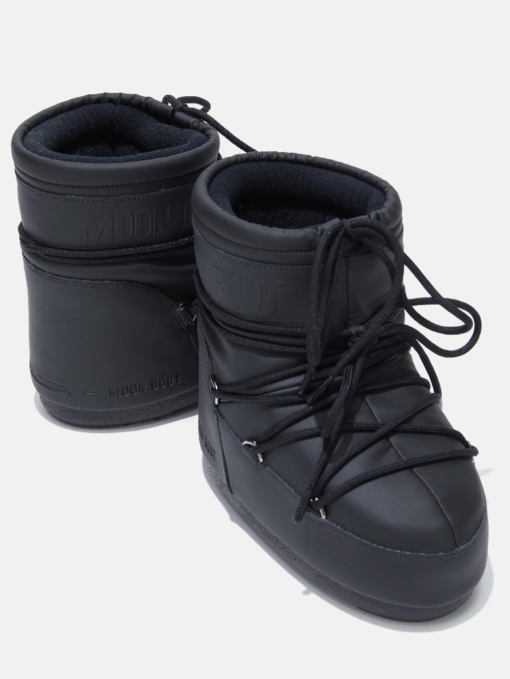 Moon Boot ICON LOW NERO IN GOMMA Spedizione Gratuita