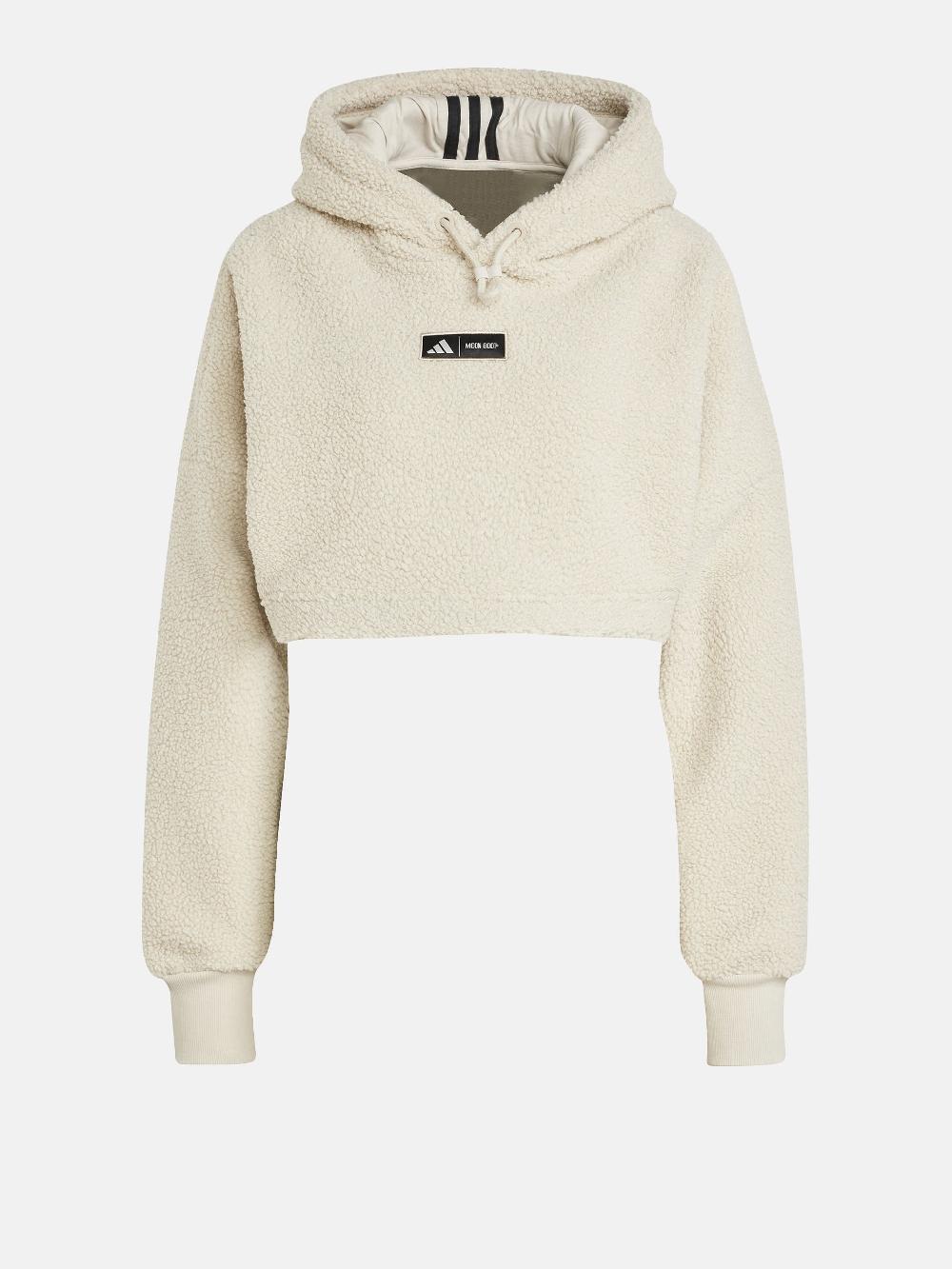 Moon Boot Felpa cropped beige con cappuccio adidas x Moon Boot Offerta