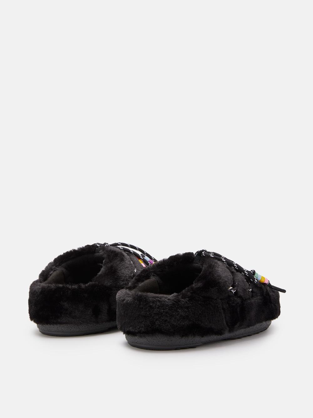 Moon Boot MULE FAUX-FUR BEADS NERO Nuova