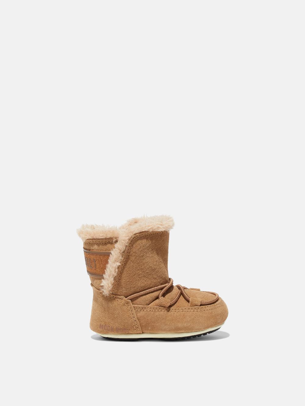 Moon Boot CRIB NOCCIOLA IN PELLE SCAMOSCIATA