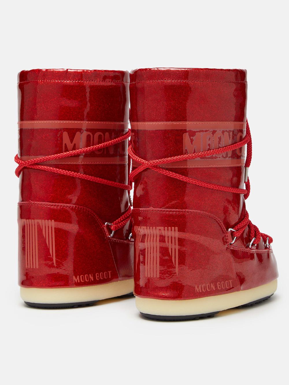 Moon Boot ICON JUNIOR GLITTER ROSSO Convenienza