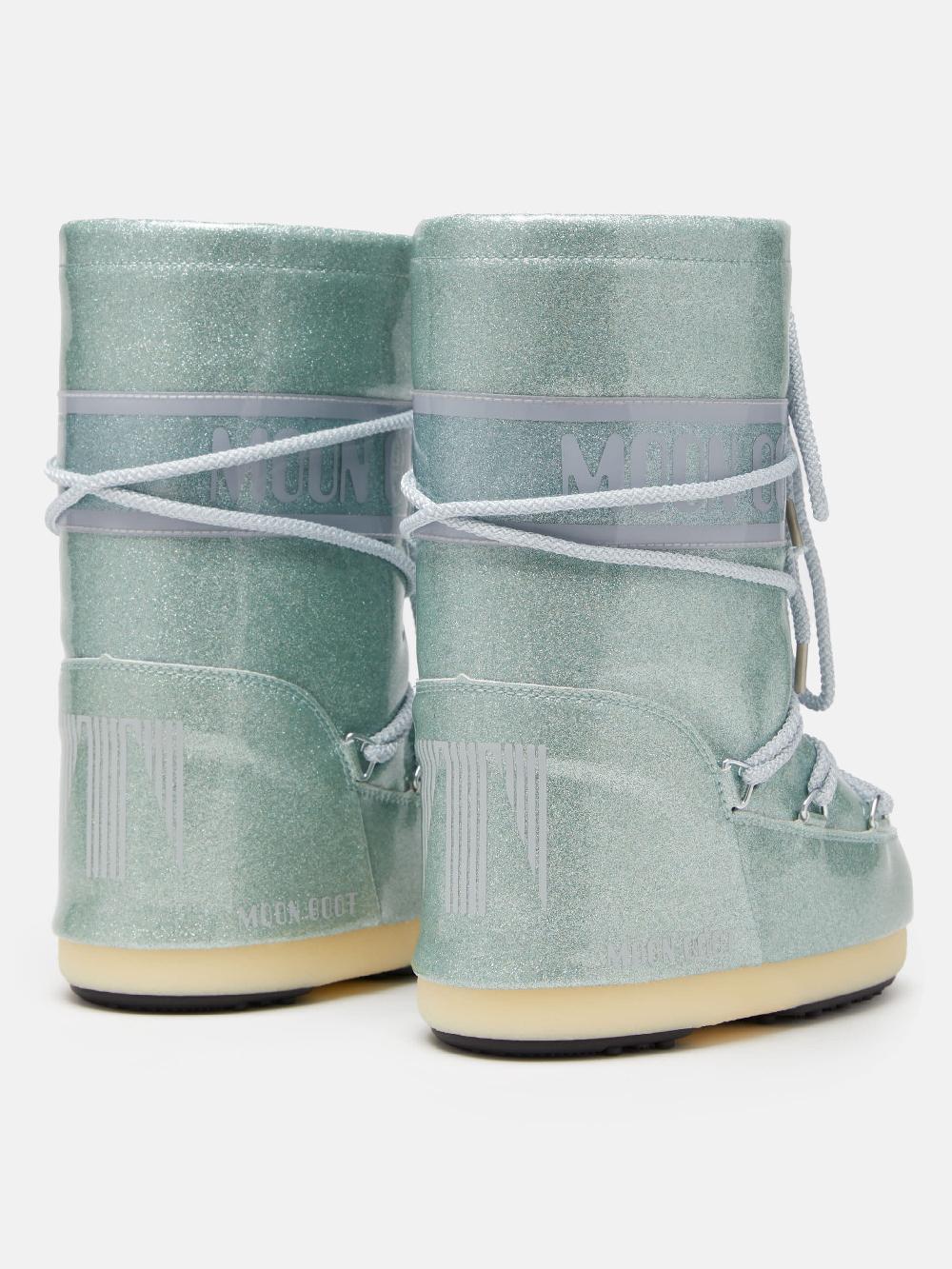 Moon Boot ICON JUNIOR GLITTER BLU Nuova