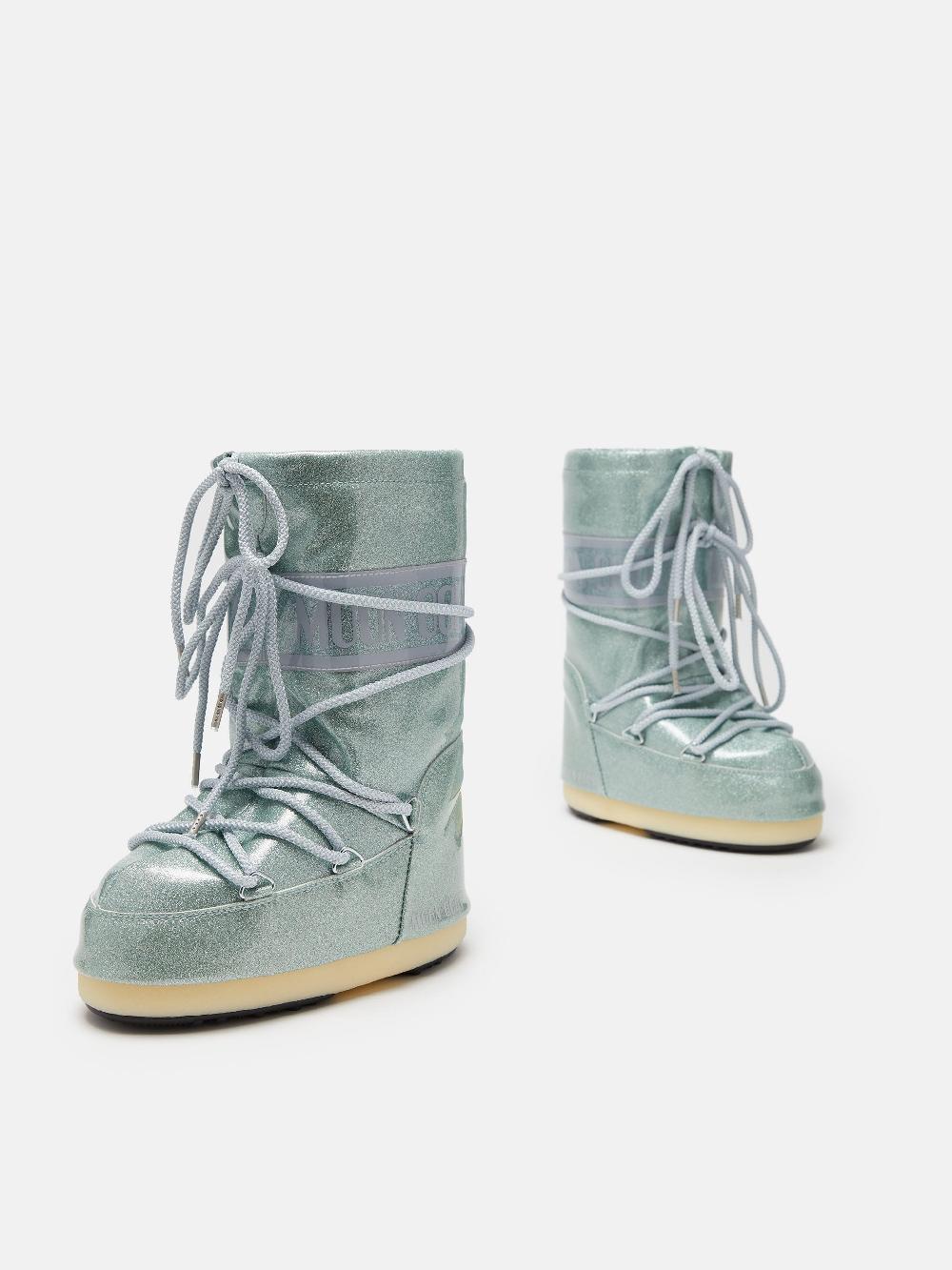 Moon Boot ICON JUNIOR GLITTER BLU Nuova