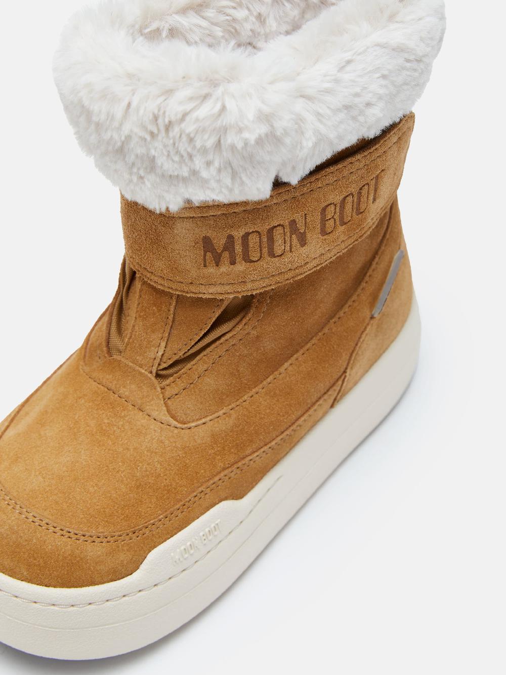 Moon Boot JUNIOR PARK NOCCIOLA IN PELLE SCAMOSCIATA CON CHIUSURA A STRAPPO 2025