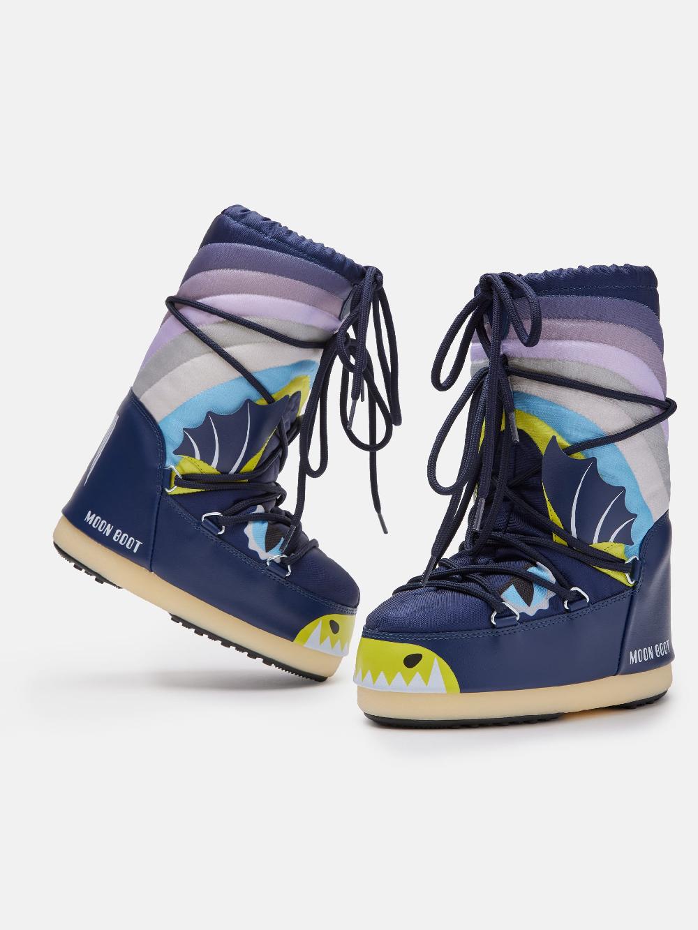 Moon Boot ICON JUNIOR DRAGON BLU In Linea