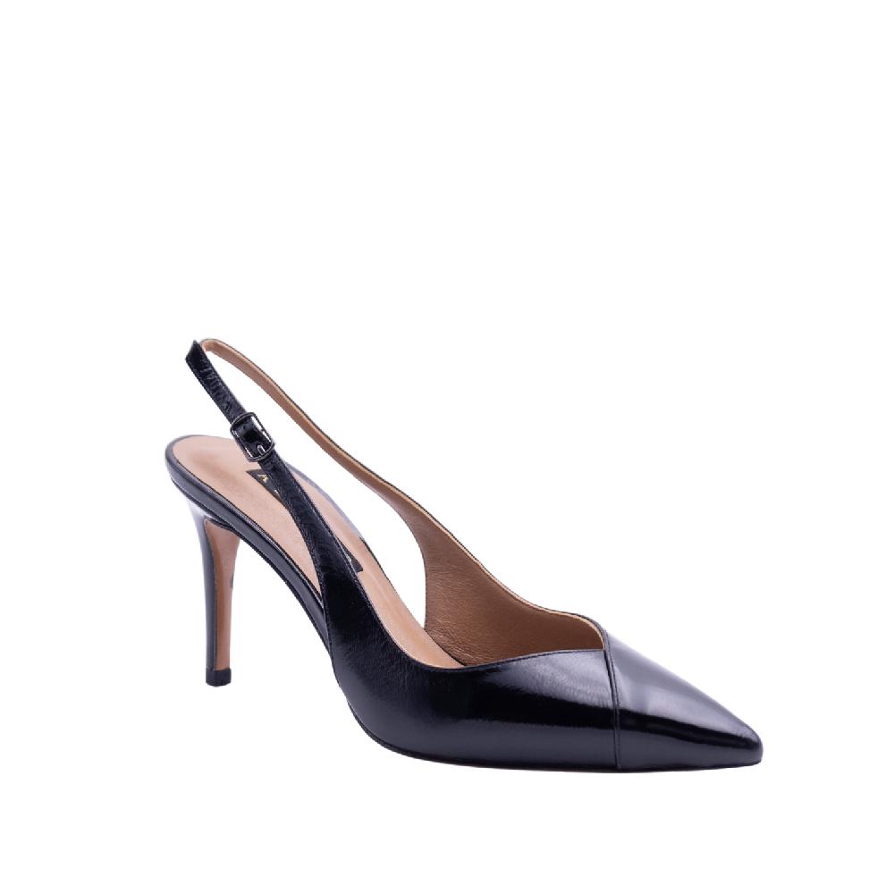 ALBANO Slingback vernice nera Sconto