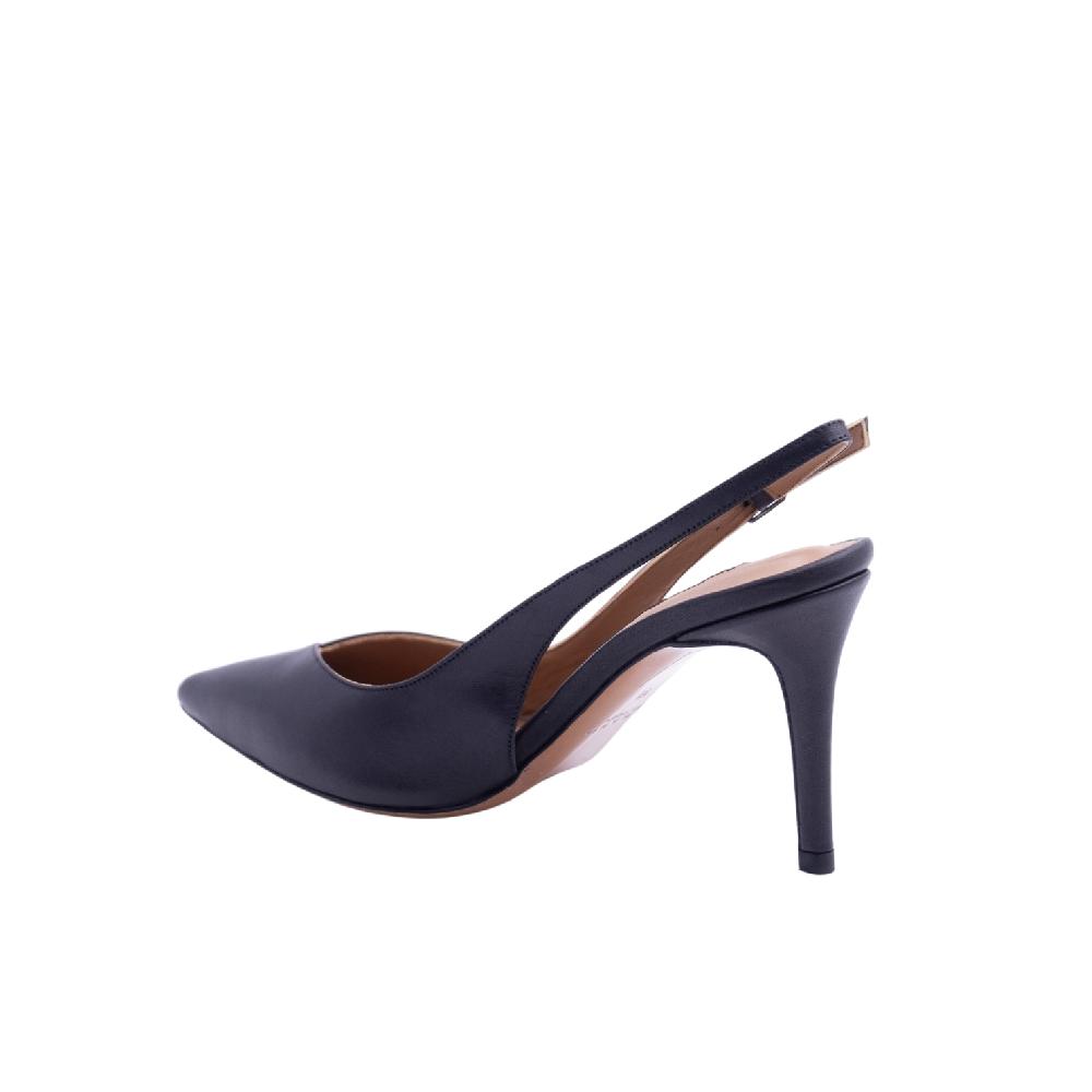ALBANO Slingback pelle nera Super sconto