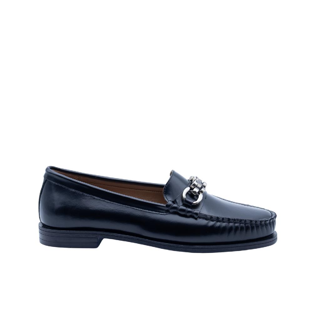 ALBANO Mocassi neri con accessorio