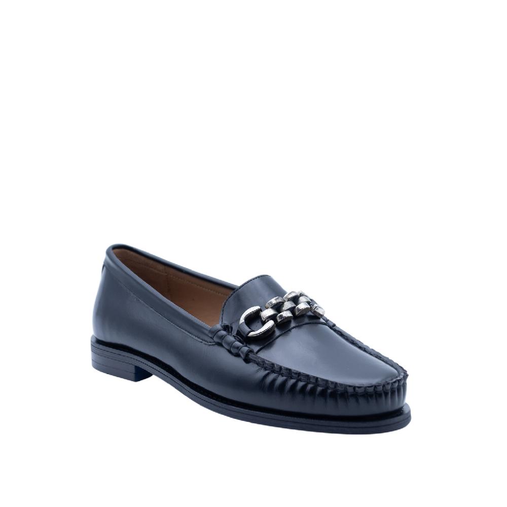 ALBANO Mocassi neri con accessorio Saldi